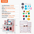 Kids' Pretend Play Wooden Kitchen Set with Lights and Sounds