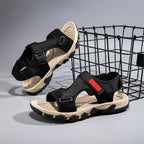 Men's Leather Outdoor Sandals Breathable Open Toe Beach Shoes