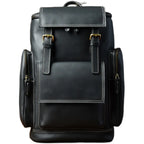 Men's Fashion Genuine Leather Large Capacity Hiking Travel Backpack