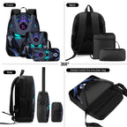 Unisex Futuristic Mecha Backpack 3-Piece Bag Set