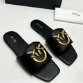 Women's Slip-On Square Toe Flat Slide Sandals
