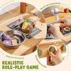 Kids Wooden Outdoor Mud Pretend Play Kitchen Toy Set WHXXX