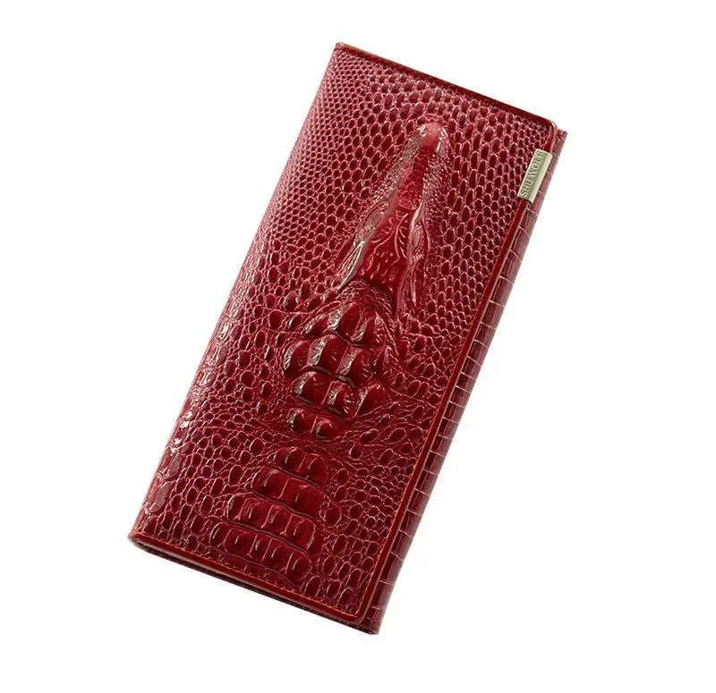 Women's Alligator Pattern Leather Clutch Wallet