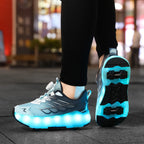 Kids' Breathable Detachable Dual-Use Roller Skate Shoes