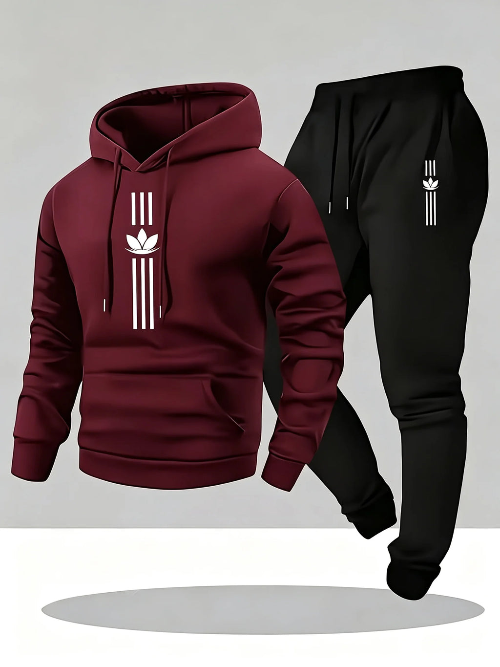 Men's Casual Hoodie and Sweatpants Two Piece Tracksuit Set