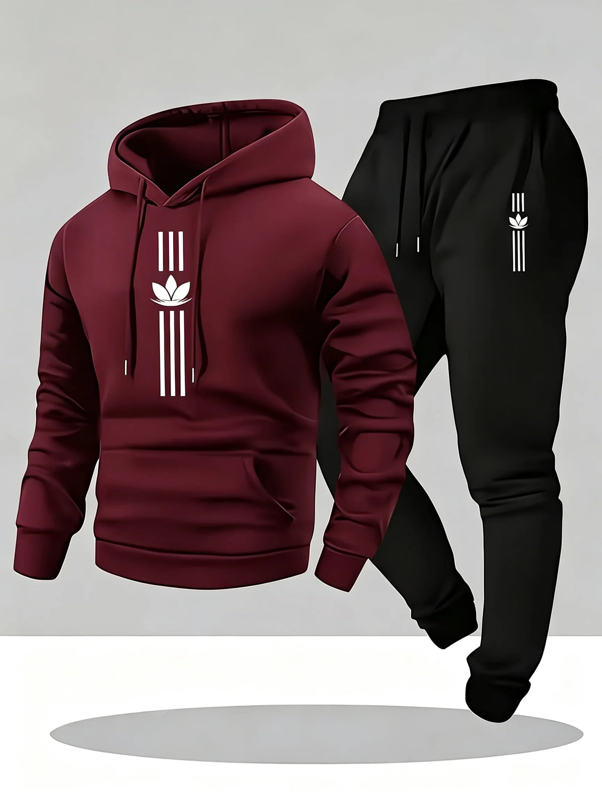 Men's Casual Hoodie and Sweatpants Two Piece Tracksuit Set