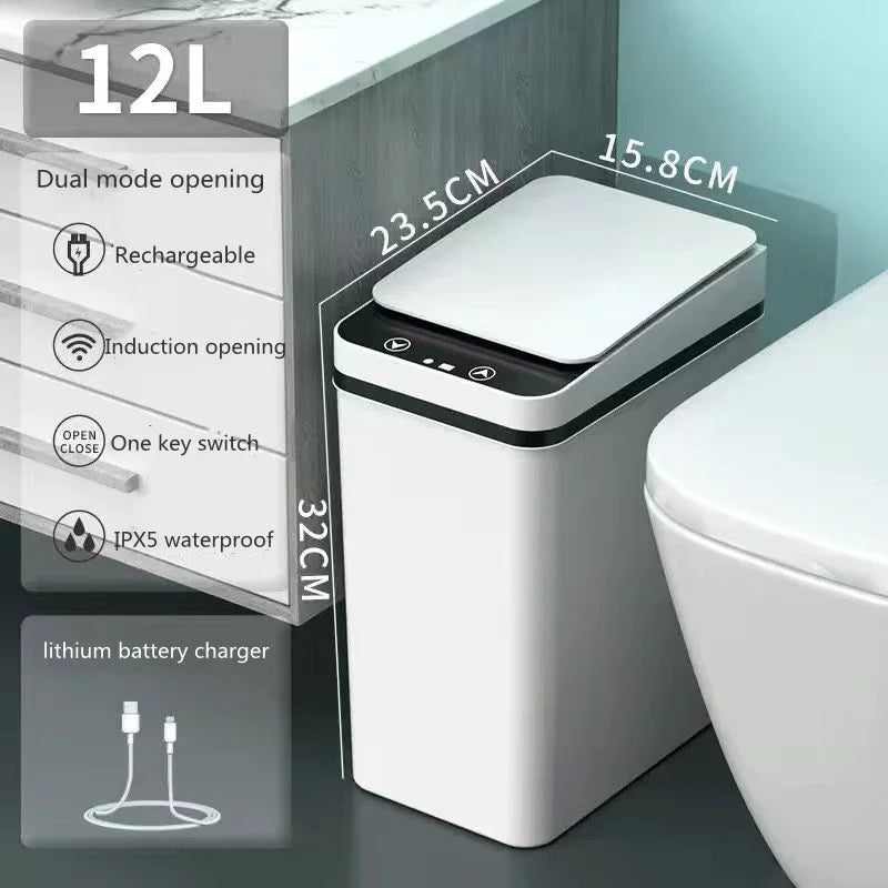 Automatic Smart Motion Sensor Trash Can with USB Charging