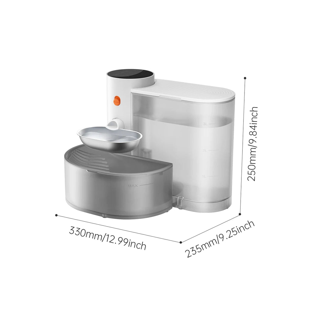 Automatic Stainless Steel Pet Water Dispenser 3L Wireless Drinking Fountain for Cats and Dogs