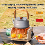 Portable 2-in-1 Camping Gas Stove and Heater with Foldable Shelf
