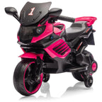 Kids' Electric Ride On Motorcycle Toy with Training Wheels and Headlight