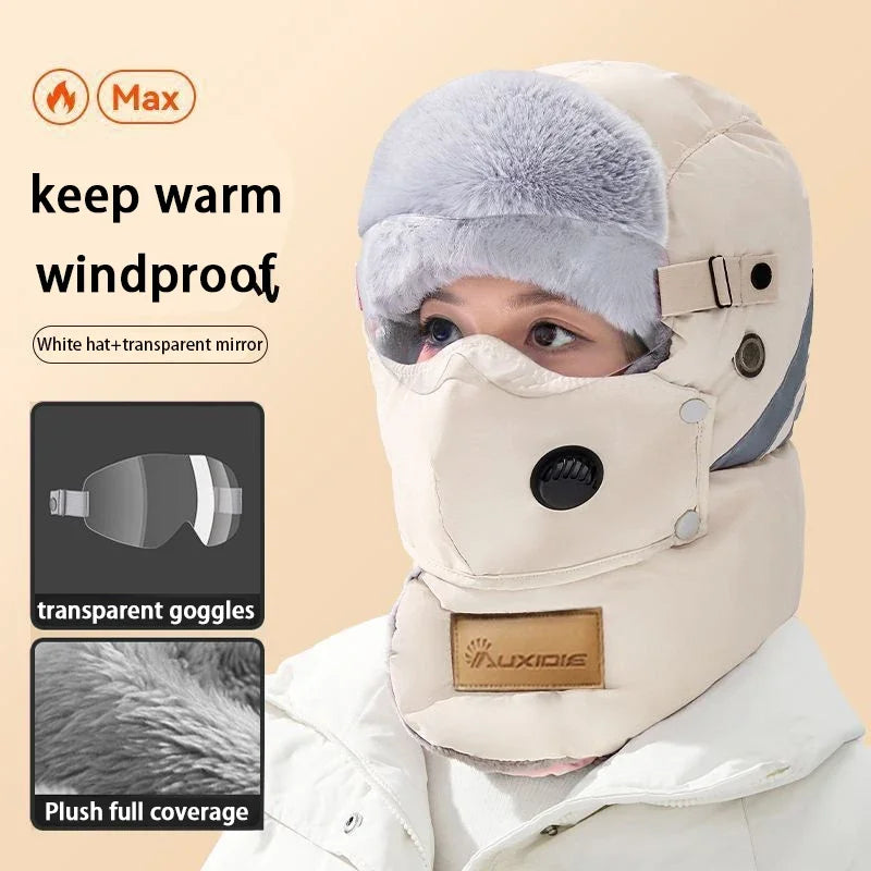 Unisex Windproof Thickened Plush Riding Face Mask Hood