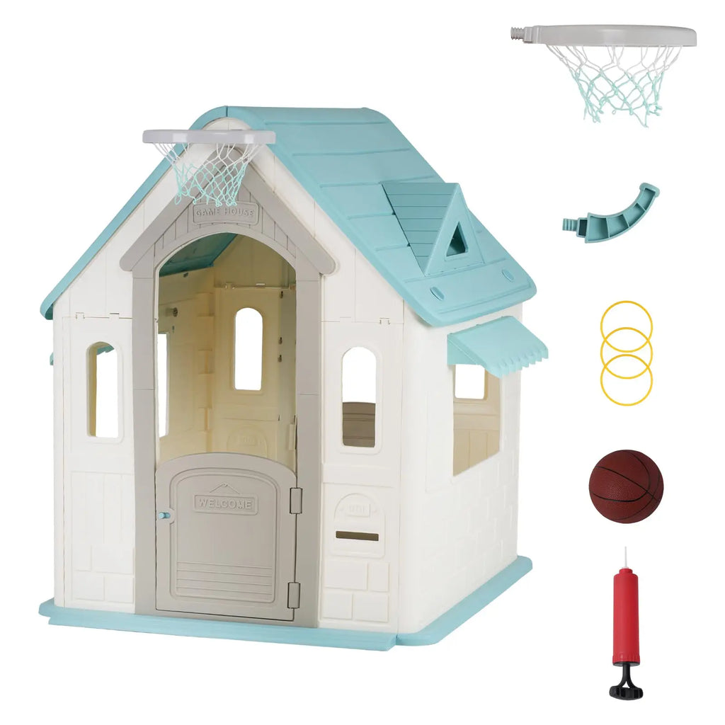 Kids 5 in 1 Sports Activity Cottage Playhouse Toy Set