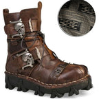 Men's Fashion Genuine Leather Handmade Punk Boots 1809