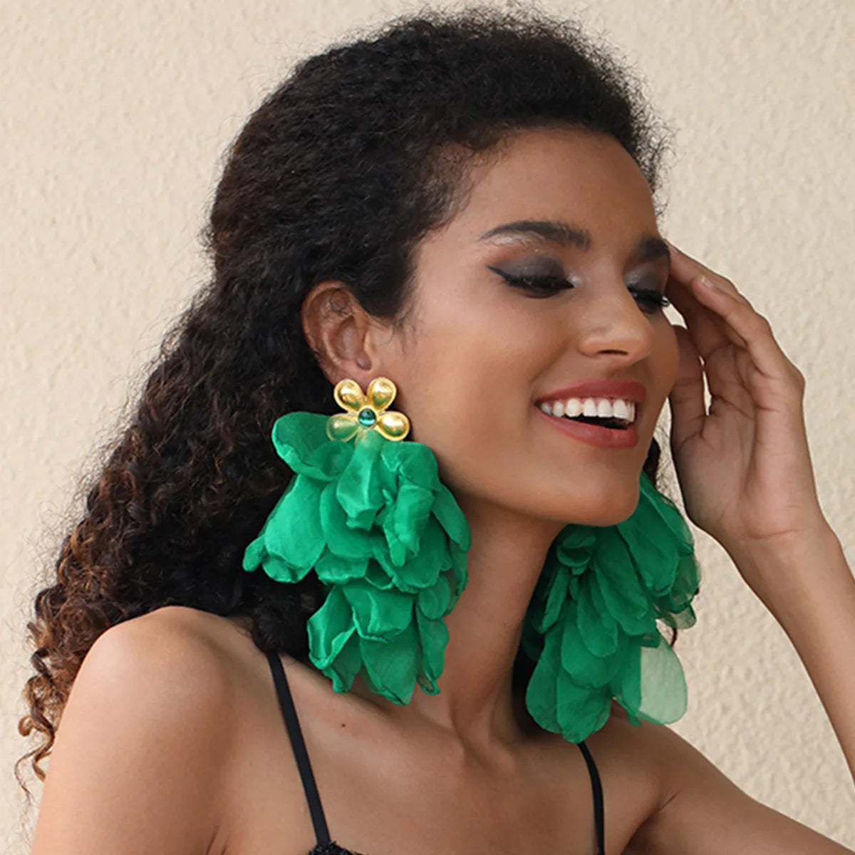 Women's Trendy Bohemian Flower Leaves Tassel Dangle Earrings