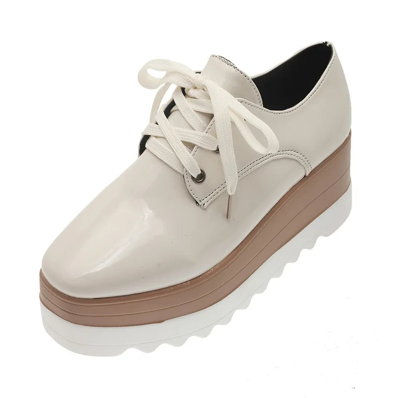 Women's Platform Slip-On Brogue Loafer Creepers