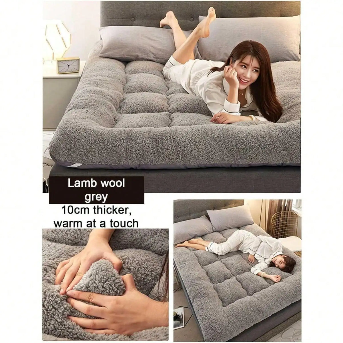 Japanese Floor Futon Mattress and Fluffy Roll Up Bed