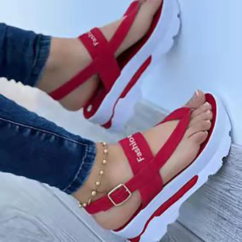 Women's Wedge Heel Thong Sandals Platform Casual Summer Shoes