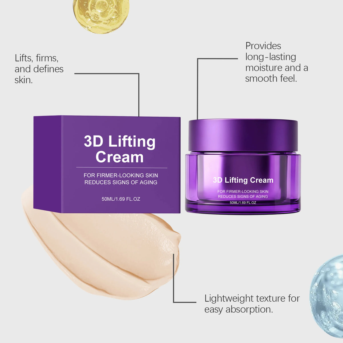 3D Face and Neck Lifting Cream Anti-Aging Moisturizer 1.8 oz