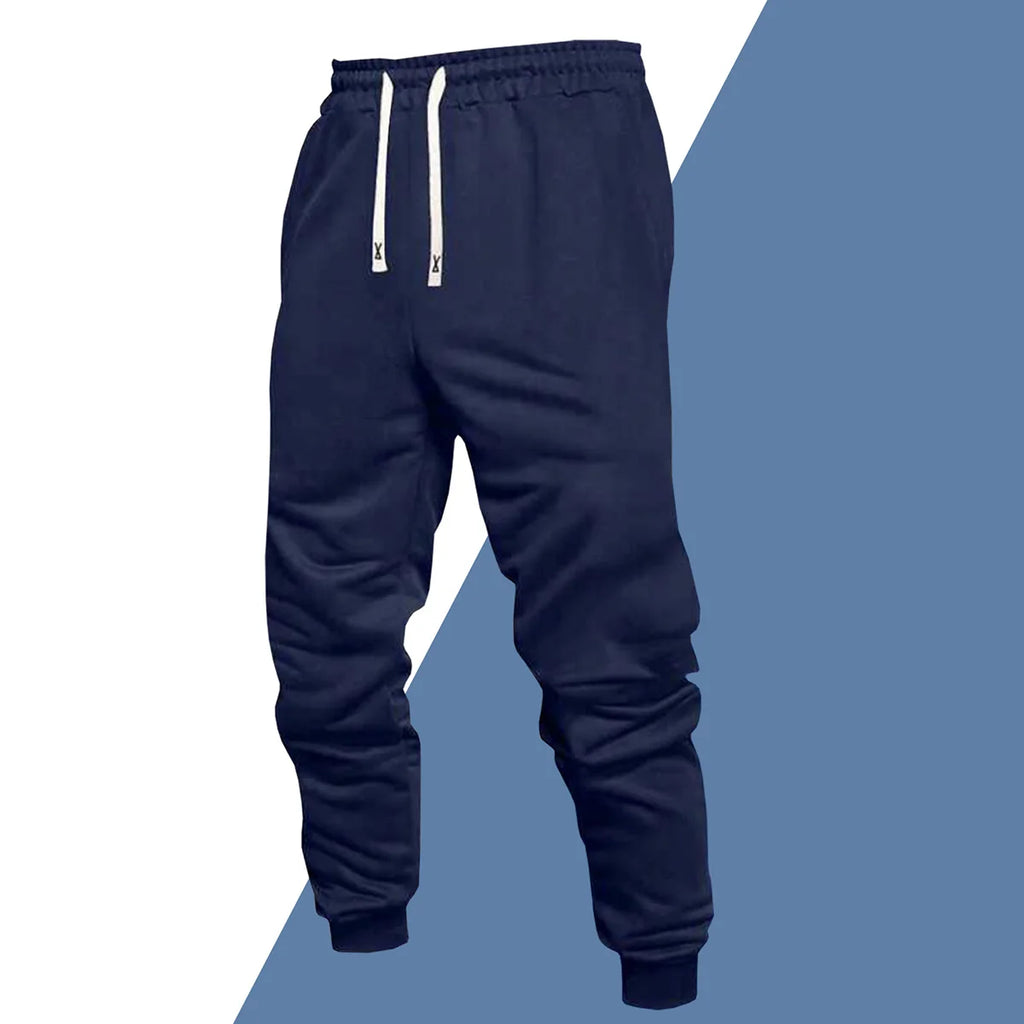Men's Casual Solid Color Ankle Tied Jogging Pants Set