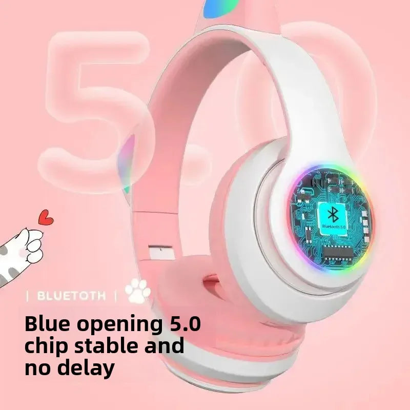 Illuminated Cat Ear Wireless Bluetooth Over-Ear Headset STN-28