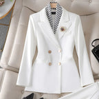 Women's Double Breasted Blazer Pants Suit