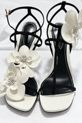 Women's Flower High Heel Slingback Dress Sandals