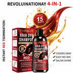 Unisex 4-in-1 Vibrant Red Fast Hair Color Dye Shampoo YU-01-185 3.4 fl oz