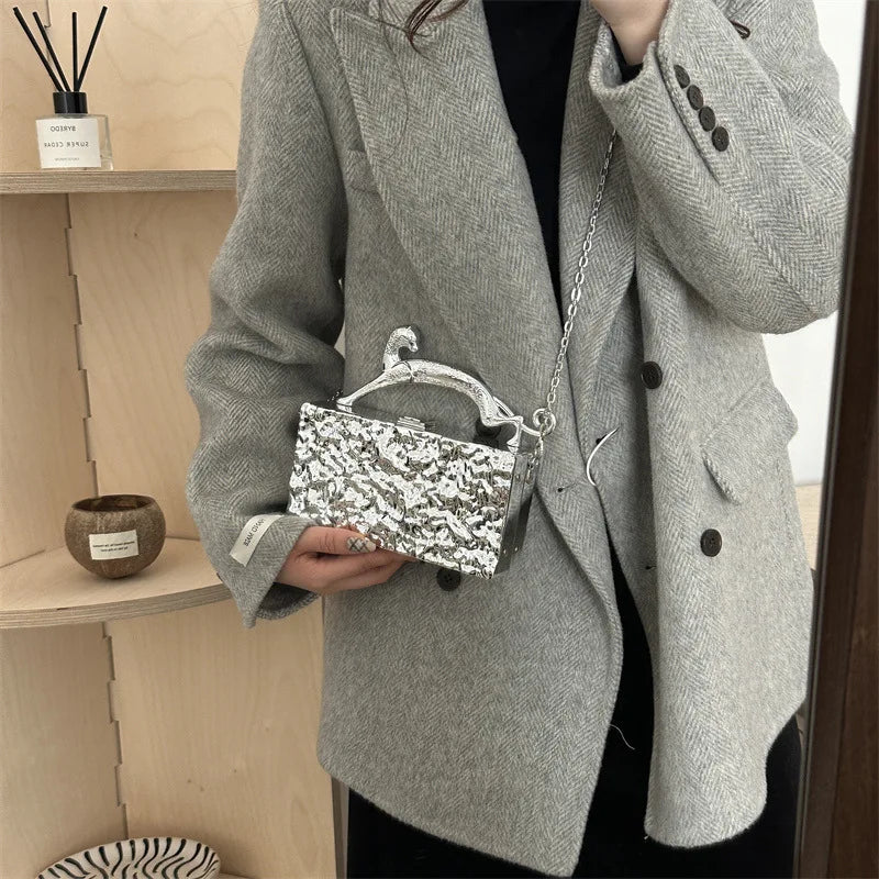 Women's Fashion Acrylic Chain Crossbody Shoulder Bag Purse