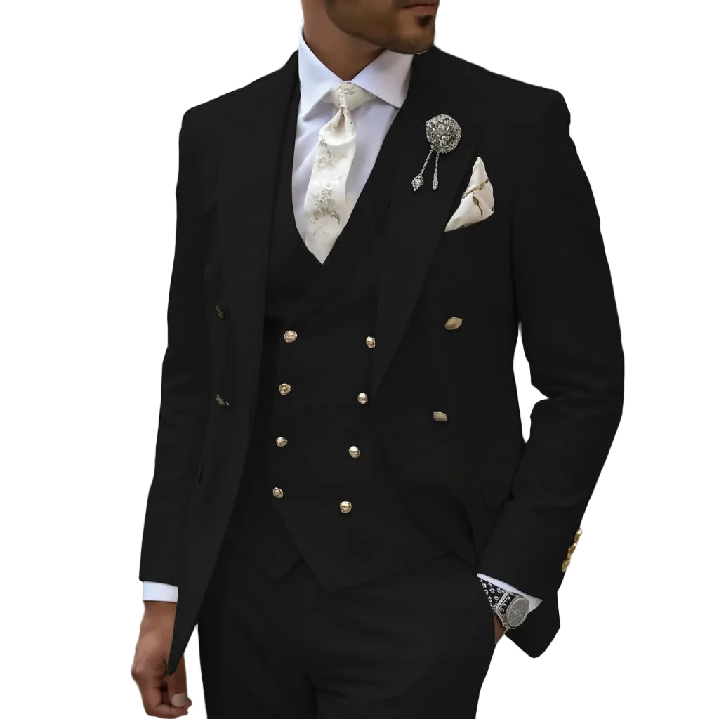 Men's Solid Color Lapel Short Sleeve Zipper Trouser Suit