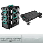 Rolling Toolbox with Pull Rod and Stacking Storage Box