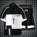 Men's Casual Printed Short Sleeve T-Shirt and Shorts Two Piece Set