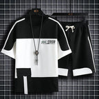 Men's Casual Printed Short Sleeve T-Shirt and Shorts Two Piece Set