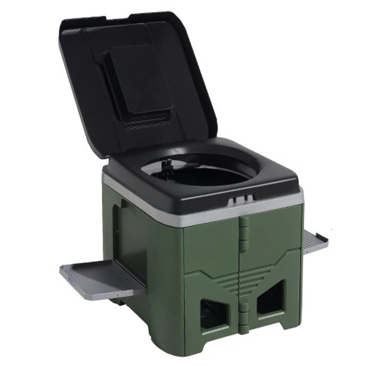 Portable Folding Camping Toilet with Lid and 330-lb Load Capacity