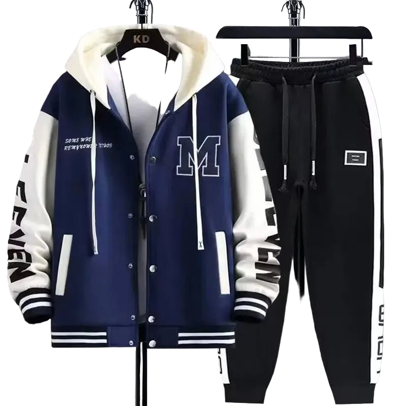 Men's Casual Hooded Sweatshirt and Jogger Pants Tracksuit Set