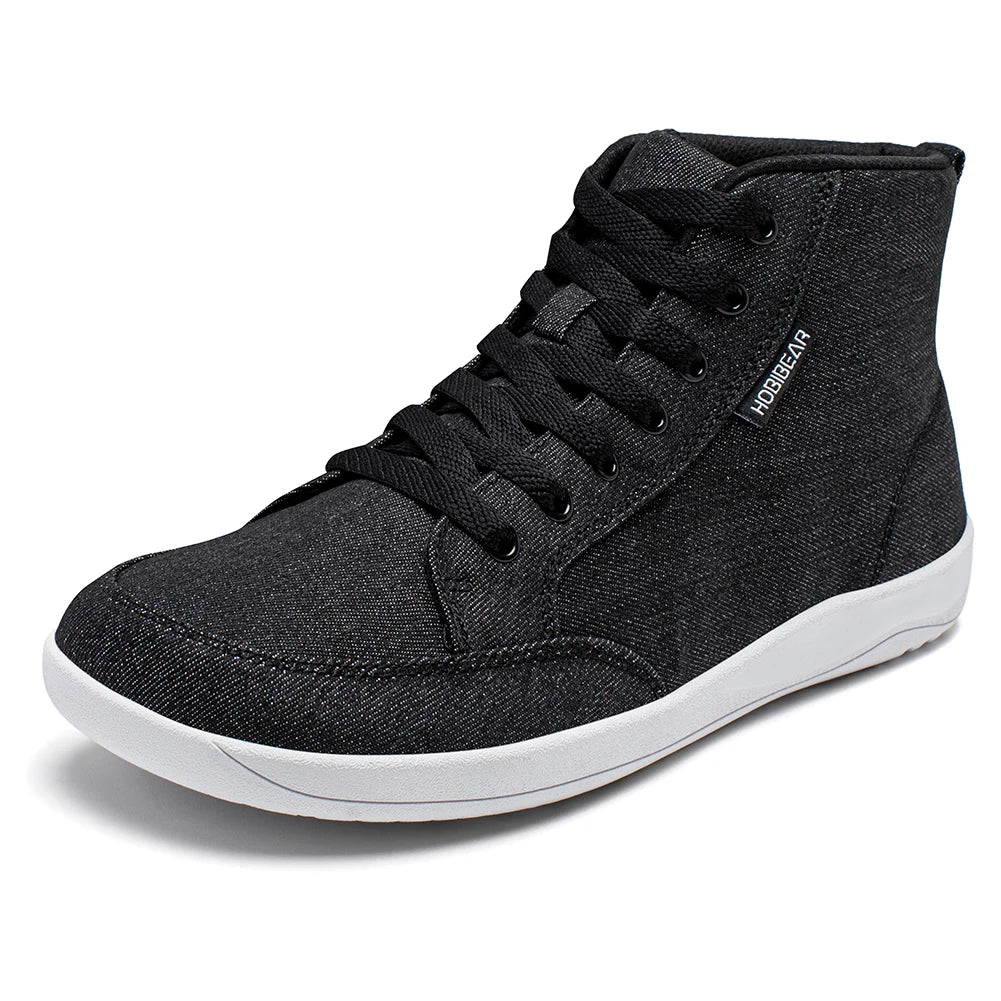 Unisex Mid-Top Canvas Wide Toe Box Barefoot Walking Shoes