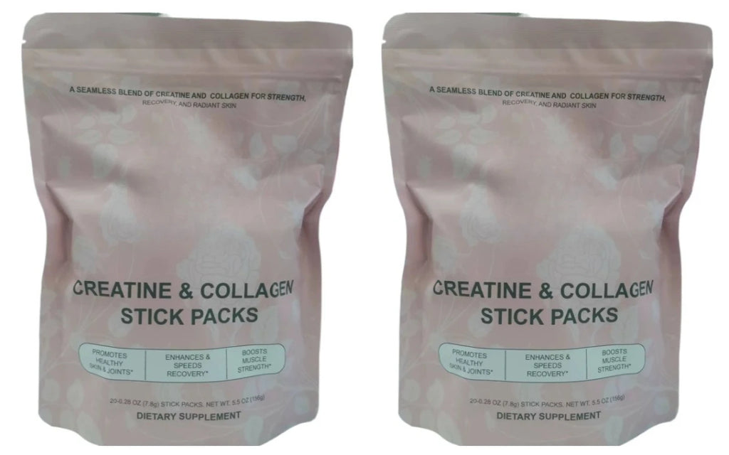 Creatine Collagen Powder Sticks Strength Recovery Supplement 20 Servings