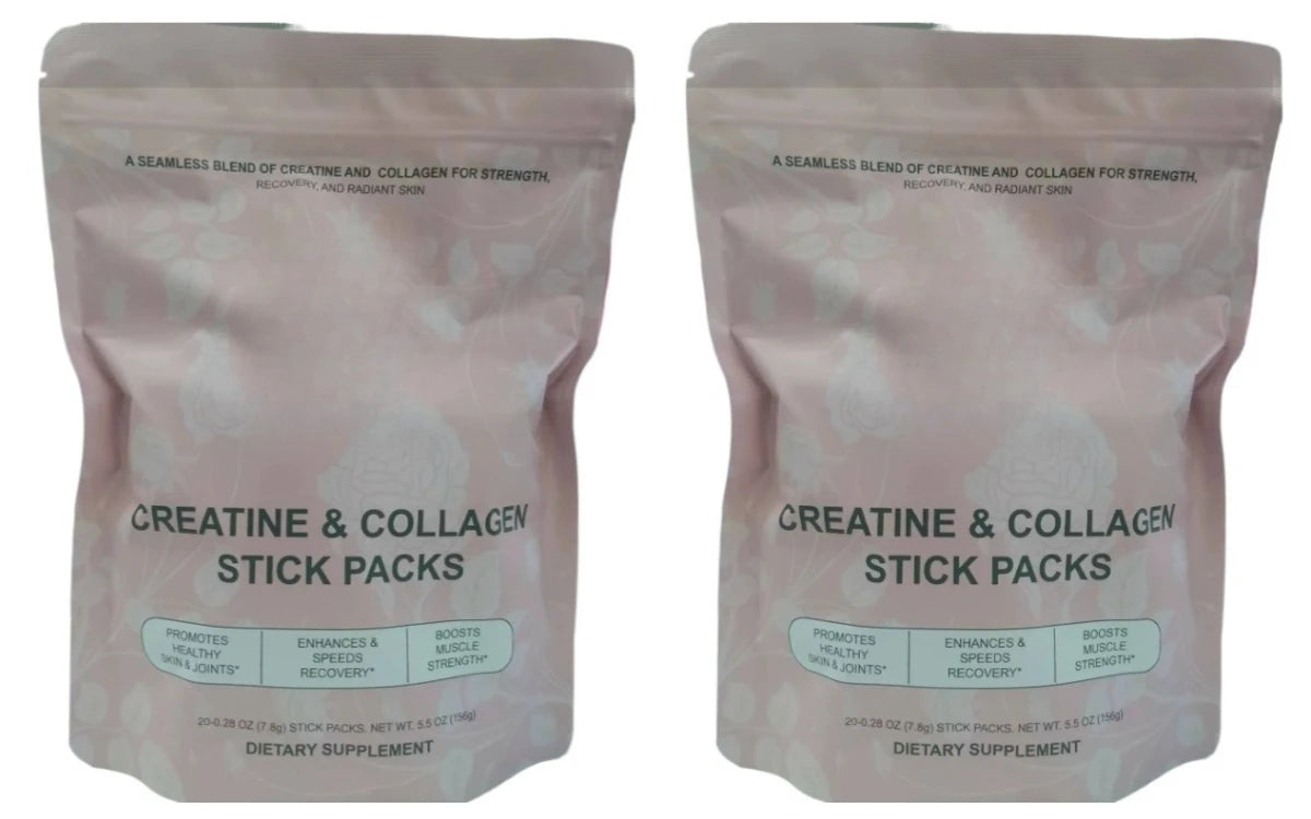 Creatine Collagen Powder Sticks Strength Recovery Supplement 20 Servings