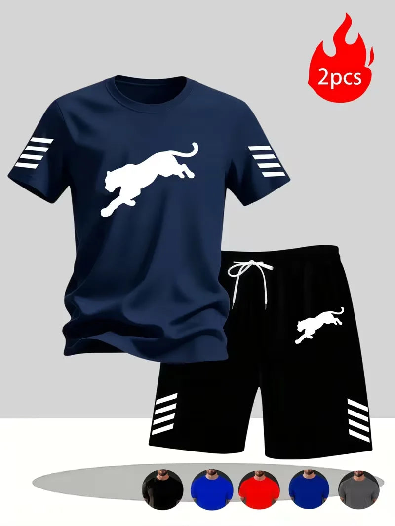 Men's Casual Summer T-Shirt and Shorts Suit Set