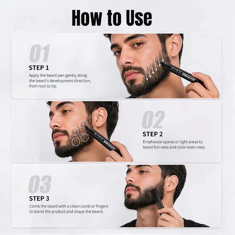 Men's Waterproof Beard Filling Pen 0.05 oz
