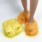 Women's Faux Fur Plush Warm Flat Slippers