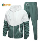 Men's Casual Hooded Jacket and Pants Tracksuit Set