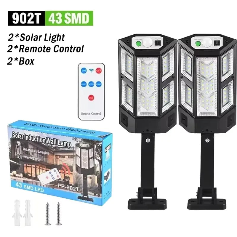 Outdoor Solar Motion Sensor Light and Waterproof LED Garden Lamp
