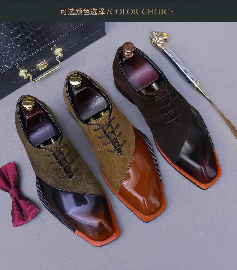Men's Suede Genuine Leather Sewing Casual Oxford Shoes