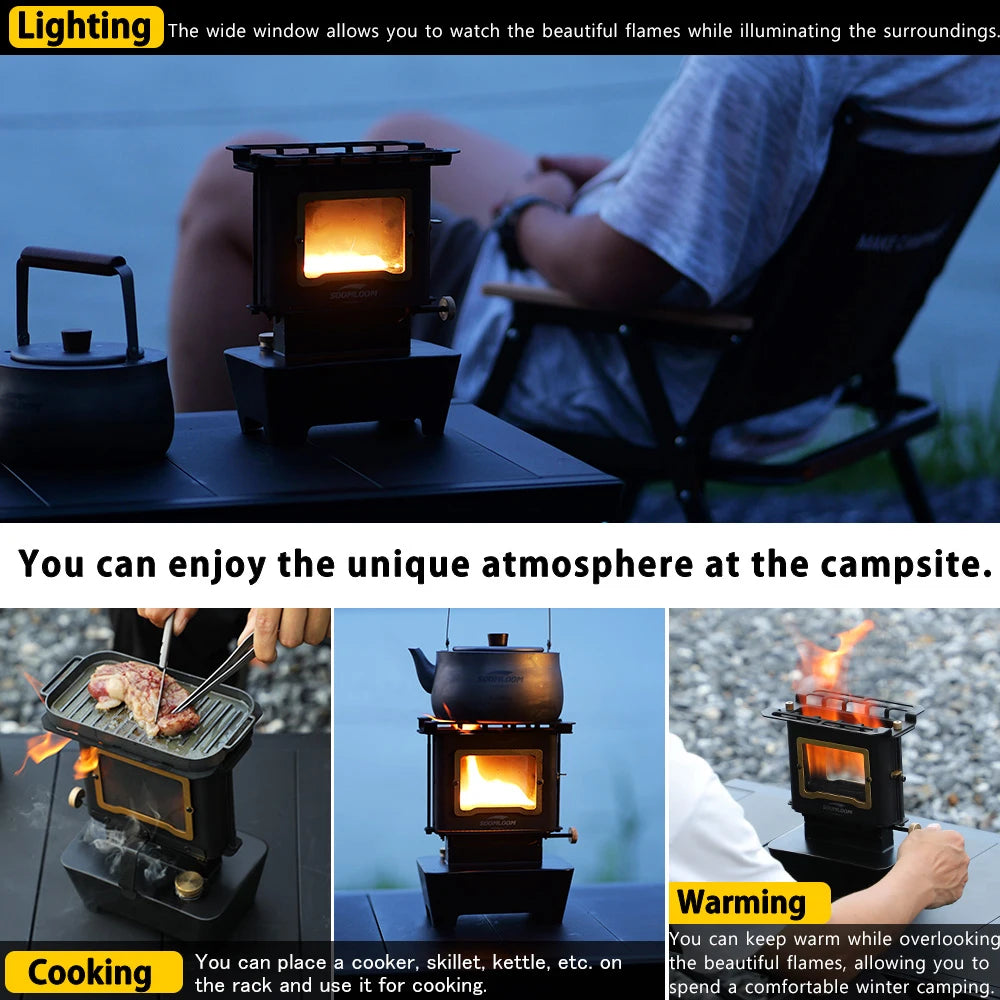 Retro Camping Kerosene Lamp and Multi-Purpose Portable Burner Stove