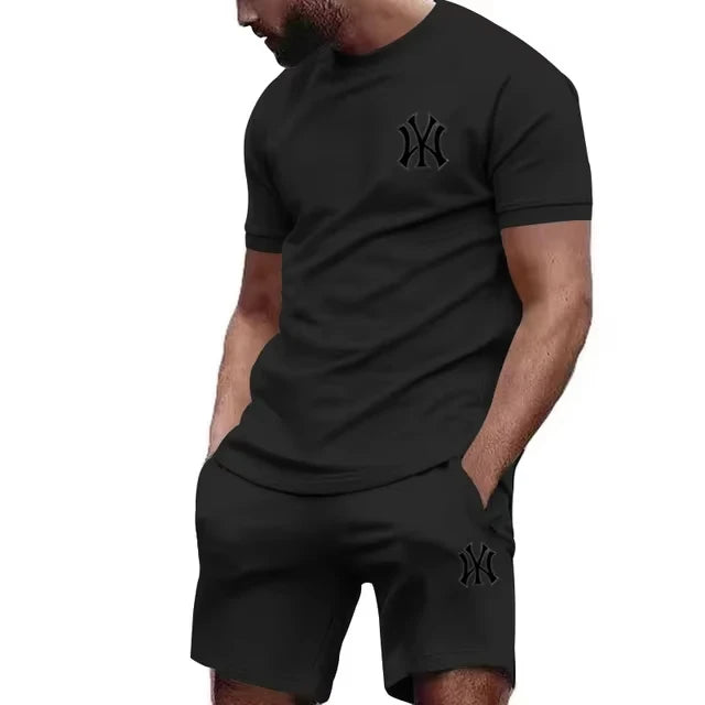 Men's Casual Summer T-Shirt and Pants Suit Set