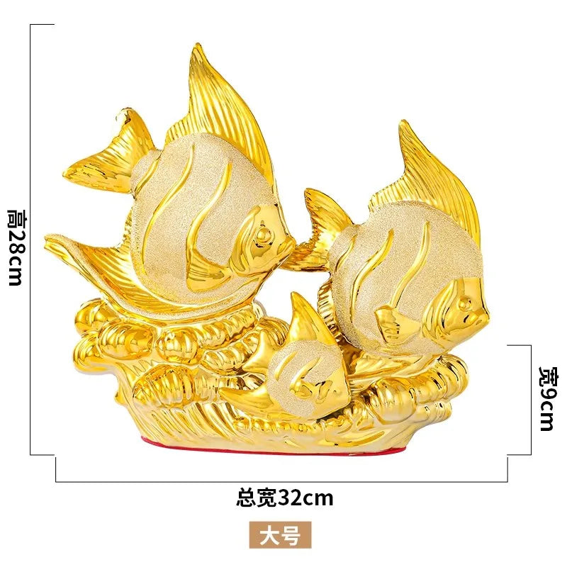 Goldfish Ceramic Ornament and Porcelain Desktop Figurine