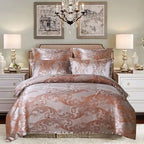 European Satin Jacquard Duvet Cover and Smooth Bedding Set