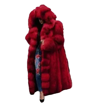 Women's Thick Warm Hooded Faux Fur Coat