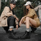 Unisex Waterproof Mid-Calf Hiking Work Boots with Non-Slip Rubber Sole