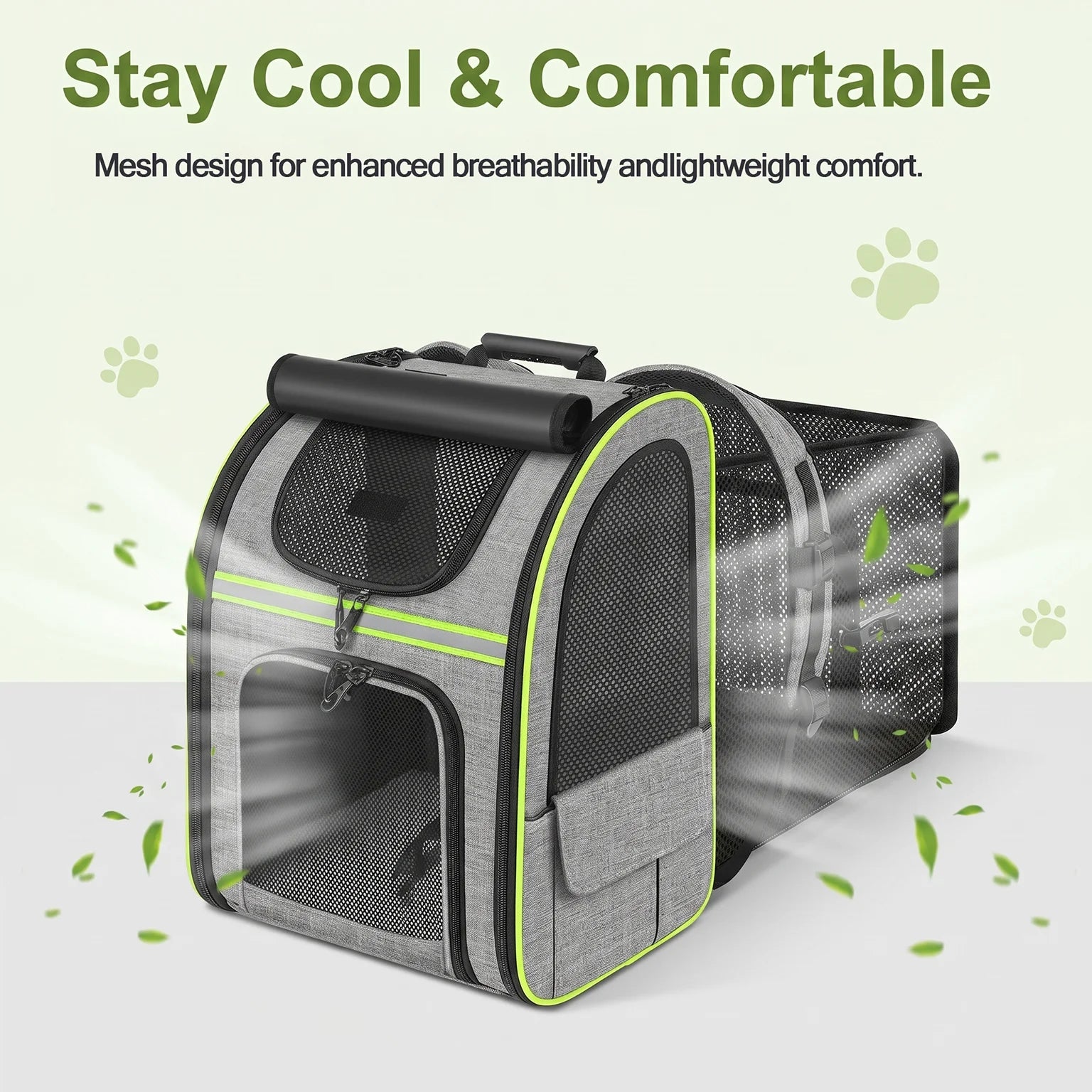 Expandable Pet Carrier Backpack Breathable Travel Bag for Cats and Small Dogs
